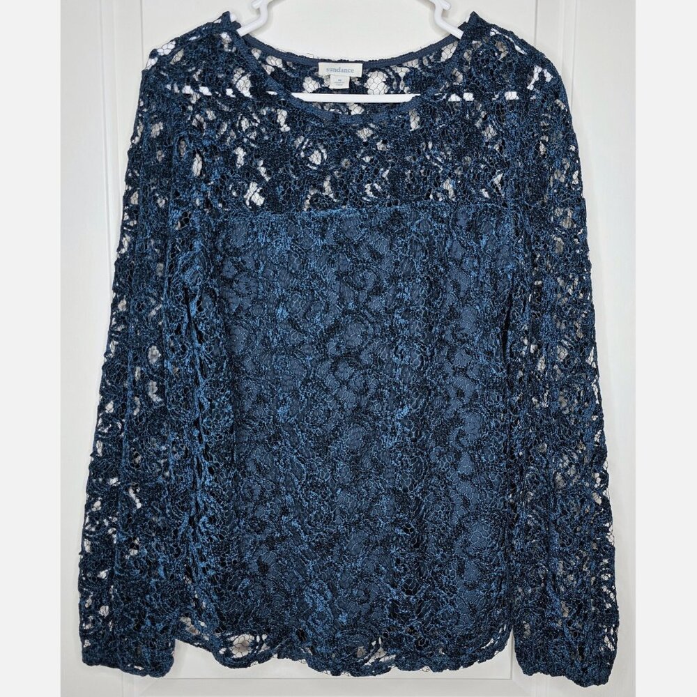 Sundance Lilys Paramour Lace Top Medium Blue Jewel Tone